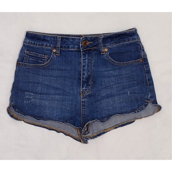 Kendall & Kylie Pants - Kendal & Kylie Super high rise size 7 jean shorts distressed shortie juniors 27